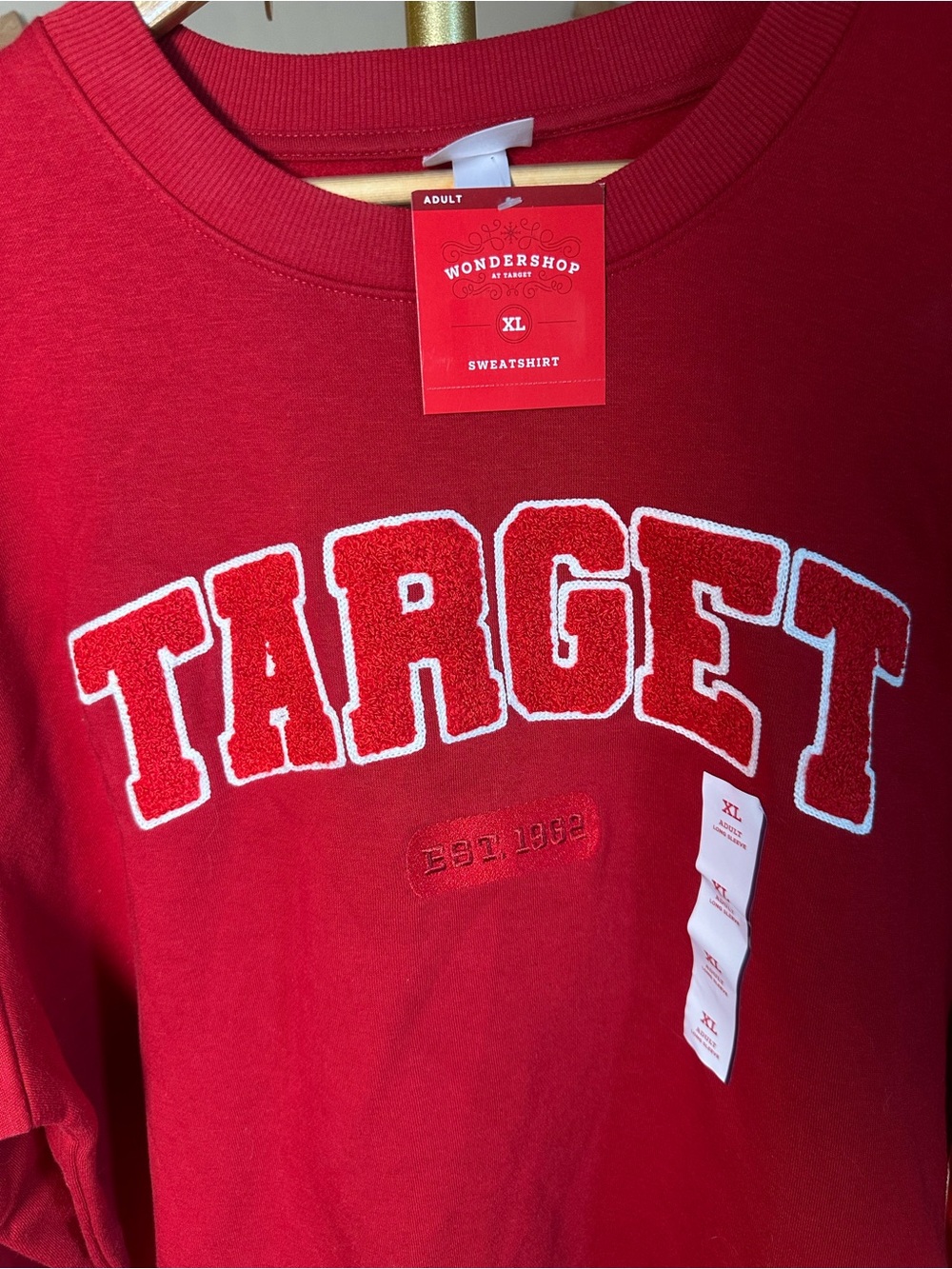 Wondershop Red TARGET Arch Logo Crewneck Sweatshirt - Picture 2 of 4
